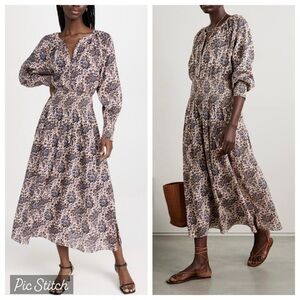 APIECE APART La Ventura shirred floral-print organic cotton-voile dress